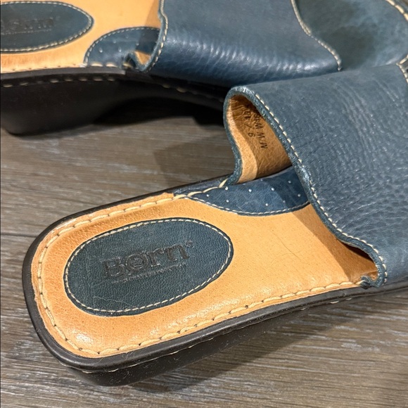 Born Blue Leather Mules - Picture 5 of 6